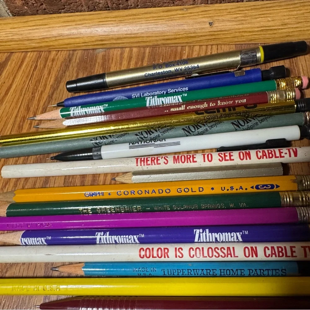 VTG Pencil & Pen Lot West Virginia Drug Rep Mechanical Pencils Junk Drawer Lot